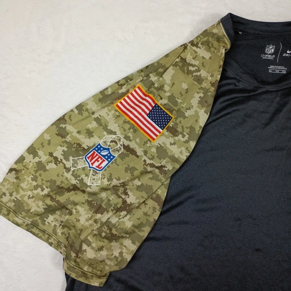 Nike Pittsburgh Steelers Salute to‎ Service Camo Dri-Fit Shirt Mens XXL Grey